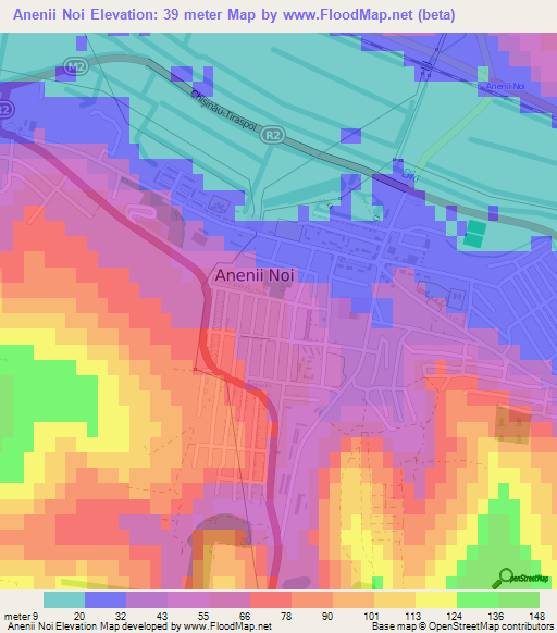 Anenii Noi,Moldova Elevation Map