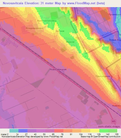 Novosavitcaia,Moldova Elevation Map