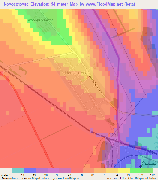 Novocotovsc,Moldova Elevation Map