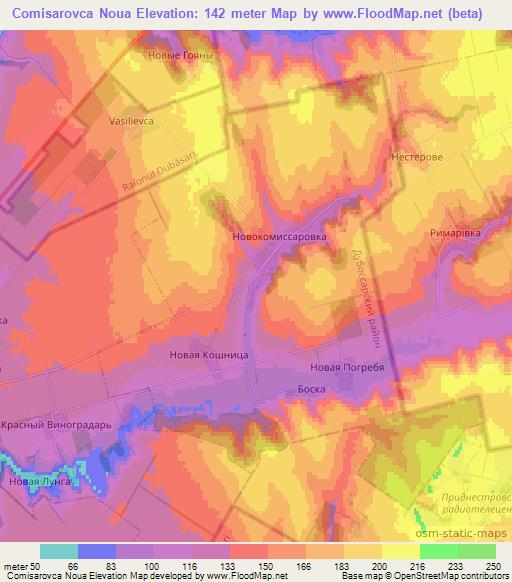 Comisarovca Noua,Moldova Elevation Map