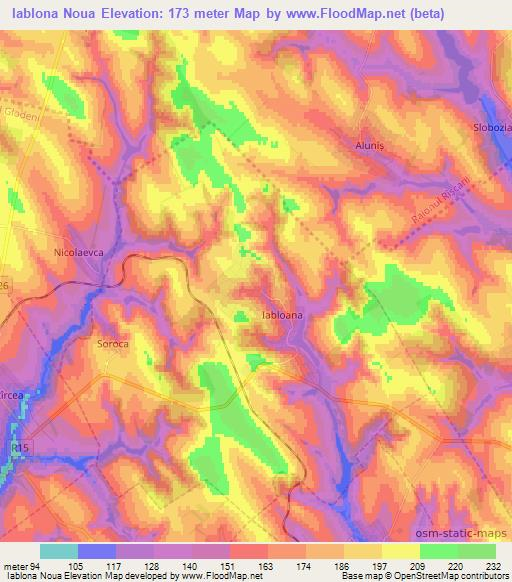 Iablona Noua,Moldova Elevation Map