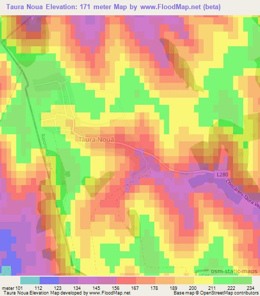 Taura Noua,Moldova Elevation Map