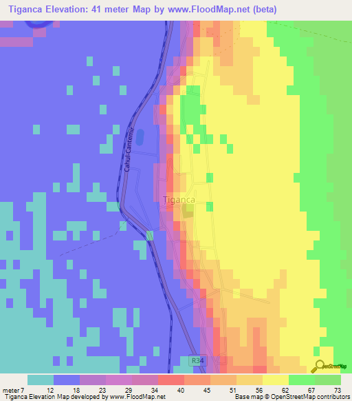 Tiganca,Moldova Elevation Map