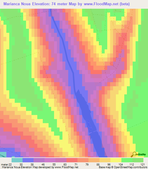 Marianca Noua,Moldova Elevation Map