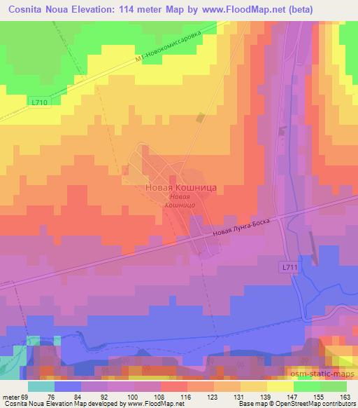 Cosnita Noua,Moldova Elevation Map