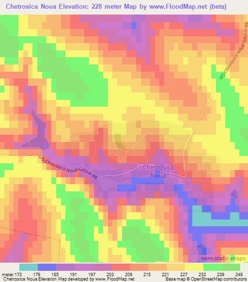 Chetrosica Noua,Moldova Elevation Map