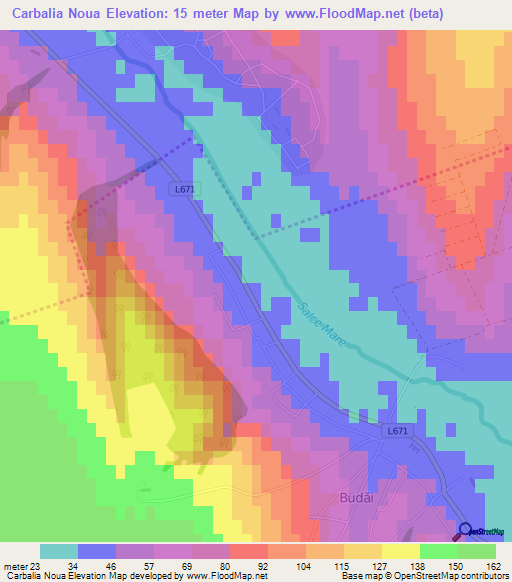 Carbalia Noua,Moldova Elevation Map