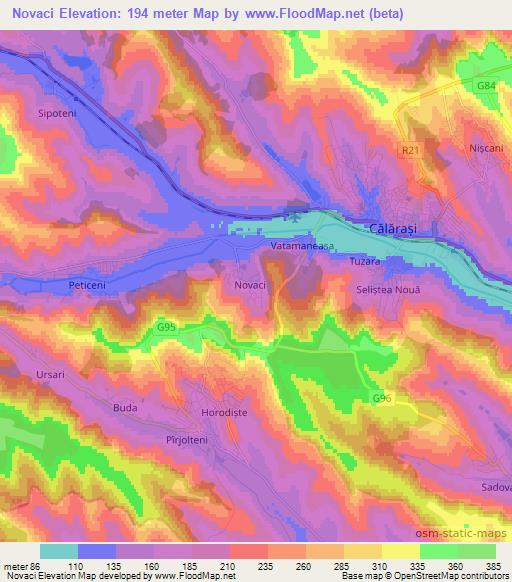 Novaci,Moldova Elevation Map