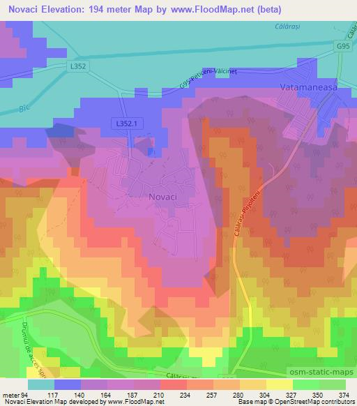 Novaci,Moldova Elevation Map