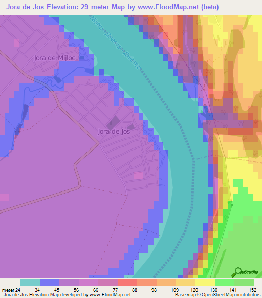 Jora de Jos,Moldova Elevation Map