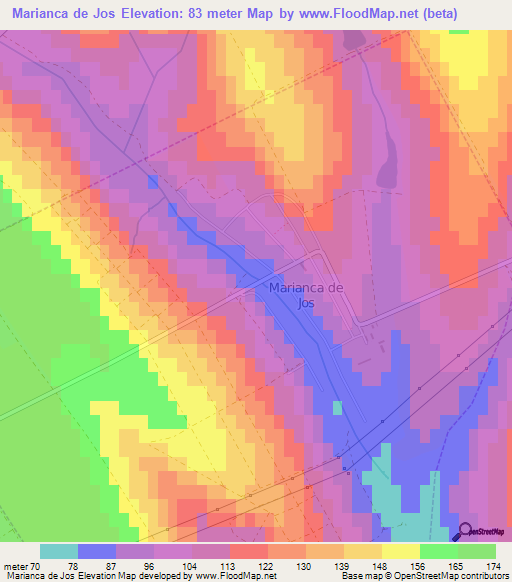 Marianca de Jos,Moldova Elevation Map