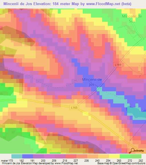 Mincenii de Jos,Moldova Elevation Map