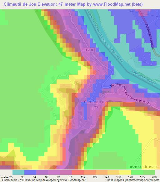 Climautii de Jos,Moldova Elevation Map