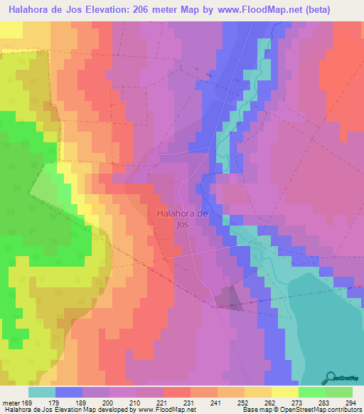 Halahora de Jos,Moldova Elevation Map