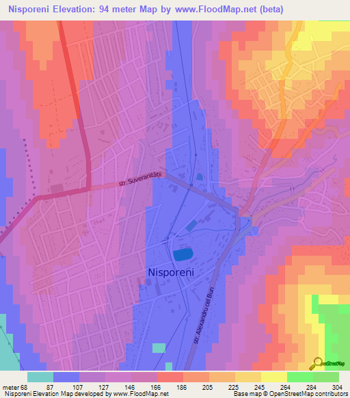 Nisporeni,Moldova Elevation Map