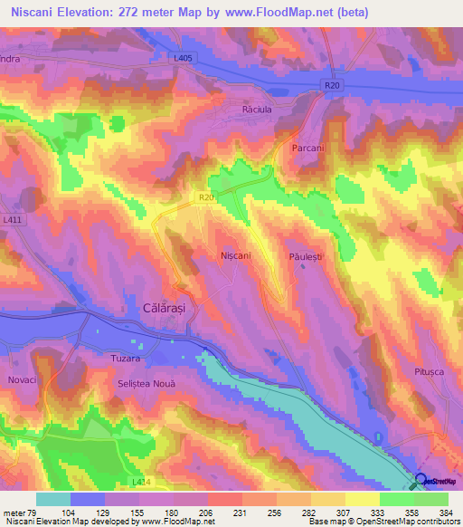 Niscani,Moldova Elevation Map