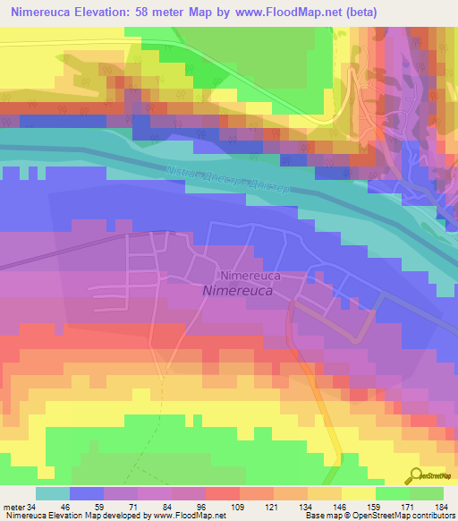 Nimereuca,Moldova Elevation Map