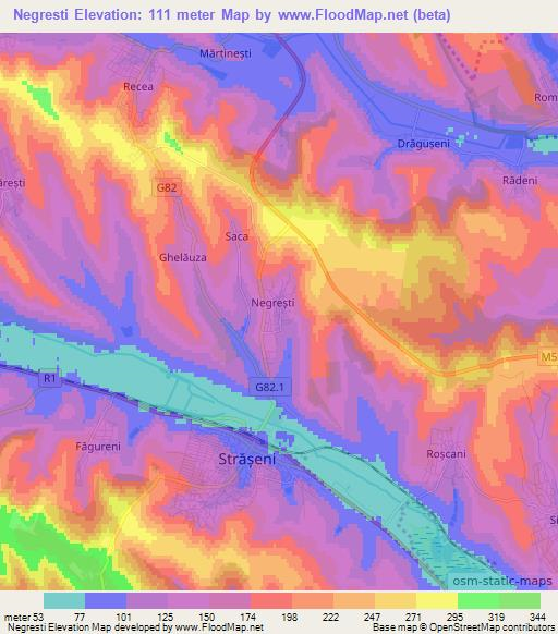 Negresti,Moldova Elevation Map