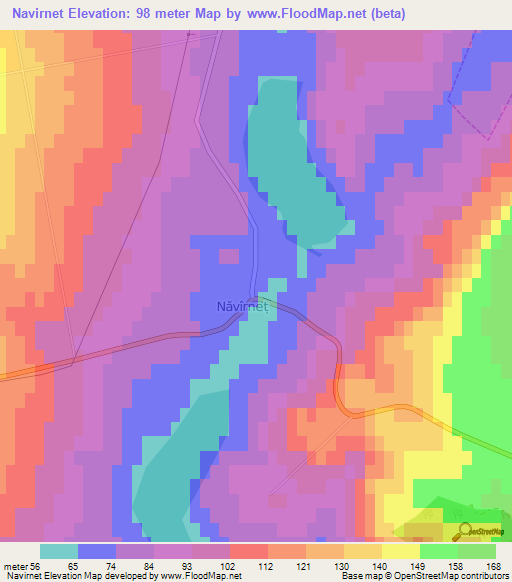 Navirnet,Moldova Elevation Map