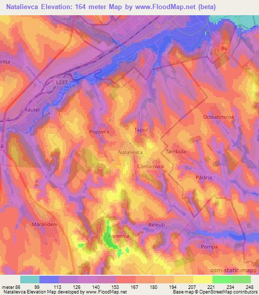 Natalievca,Moldova Elevation Map