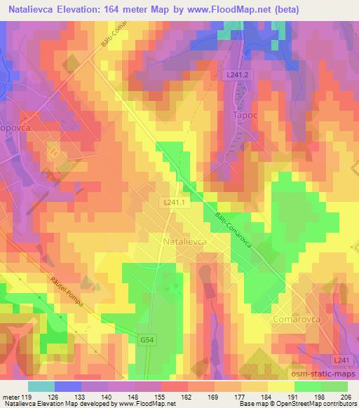 Natalievca,Moldova Elevation Map