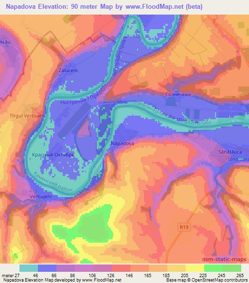 Napadova,Moldova Elevation Map