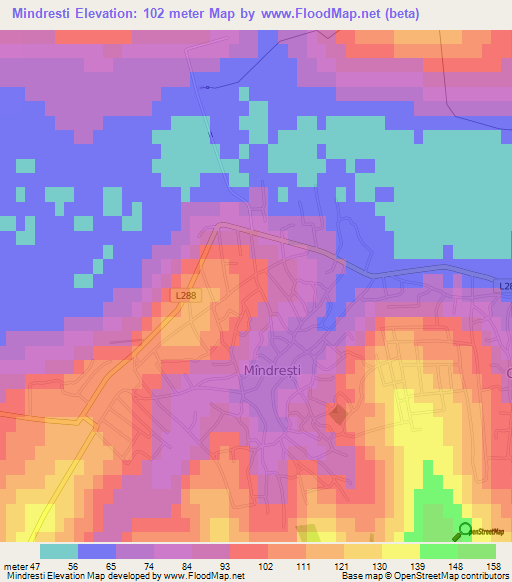 Mindresti,Moldova Elevation Map