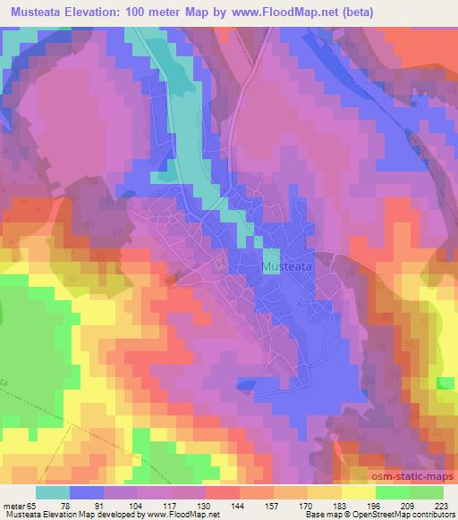 Musteata,Moldova Elevation Map