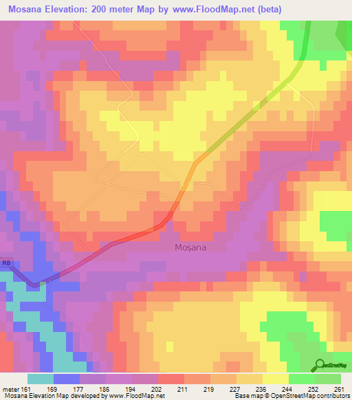 Mosana,Moldova Elevation Map