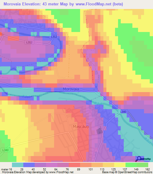 Morovaia,Moldova Elevation Map