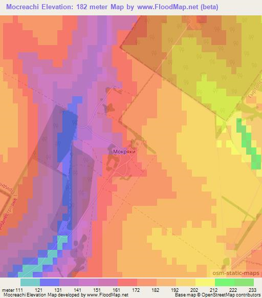 Mocreachi,Moldova Elevation Map