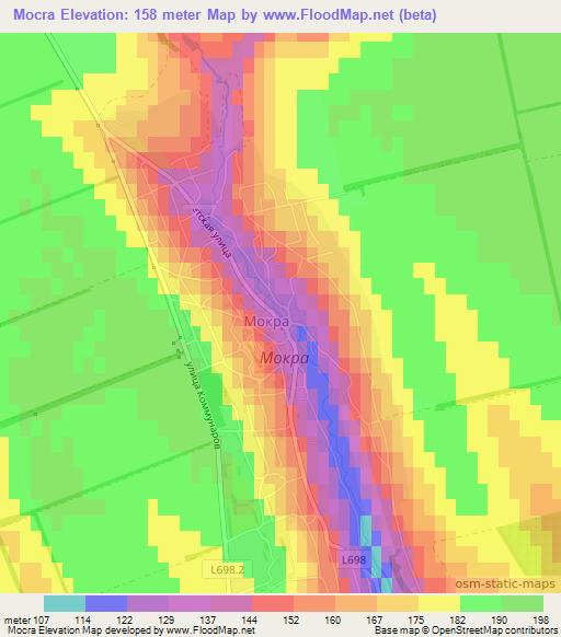 Mocra,Moldova Elevation Map