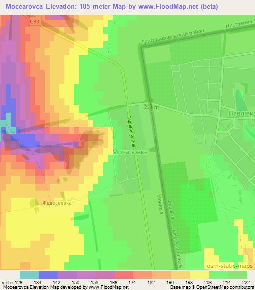 Mocearovca,Moldova Elevation Map