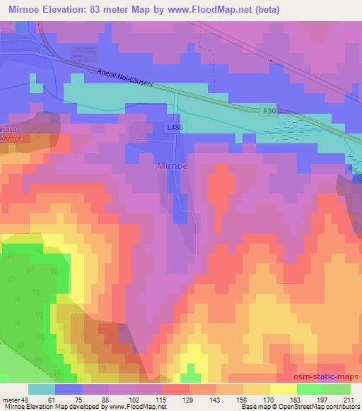 Mirnoe,Moldova Elevation Map