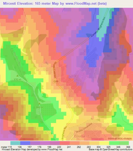 Mircesti,Moldova Elevation Map