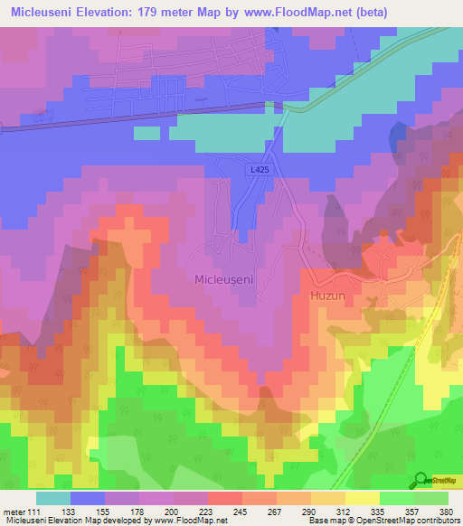 Micleuseni,Moldova Elevation Map