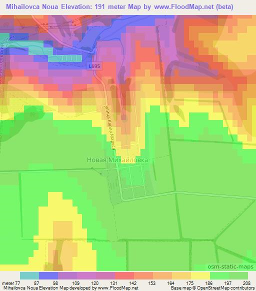 Mihailovca Noua,Moldova Elevation Map