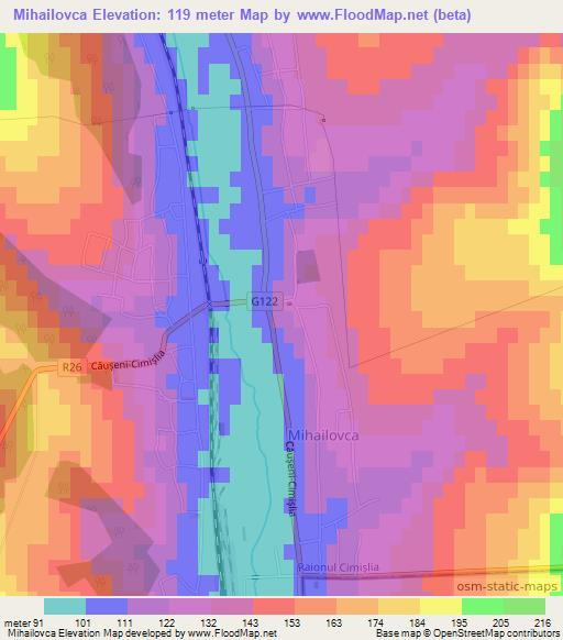 Mihailovca,Moldova Elevation Map