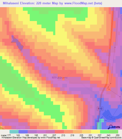 Mihalaseni,Moldova Elevation Map