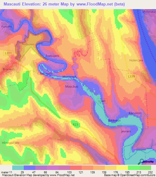 Mascauti,Moldova Elevation Map