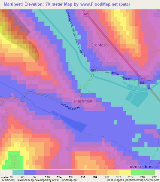 Martinesti,Moldova Elevation Map