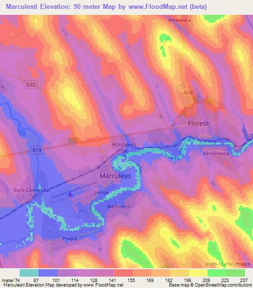 Marculesti,Moldova Elevation Map