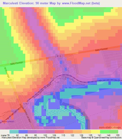 Marculesti,Moldova Elevation Map