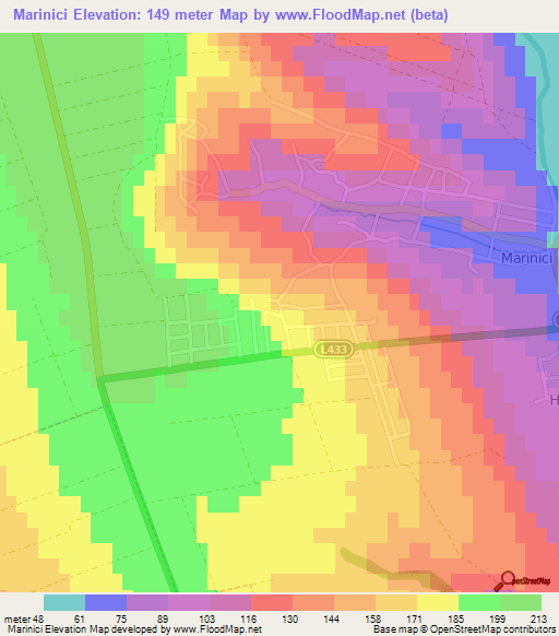 Marinici,Moldova Elevation Map