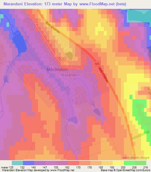 Marandeni,Moldova Elevation Map