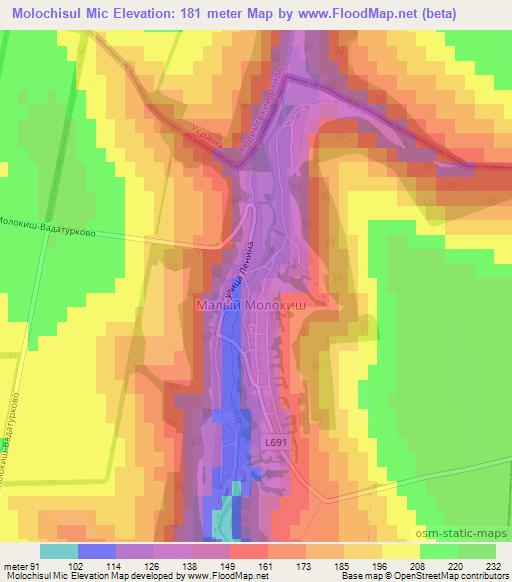 Molochisul Mic,Moldova Elevation Map