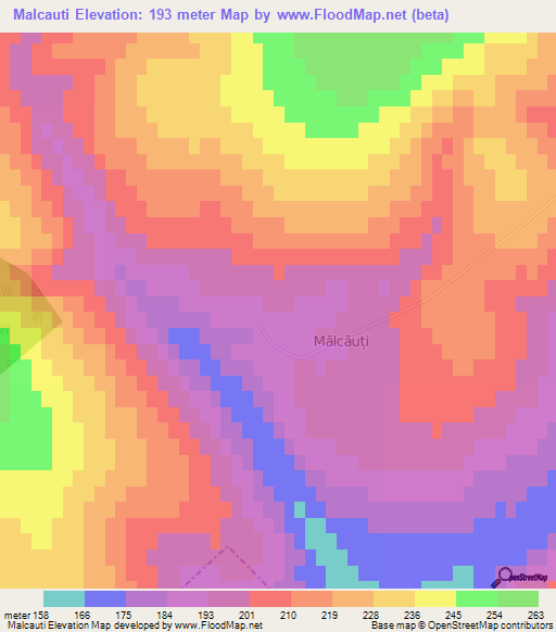 Malcauti,Moldova Elevation Map