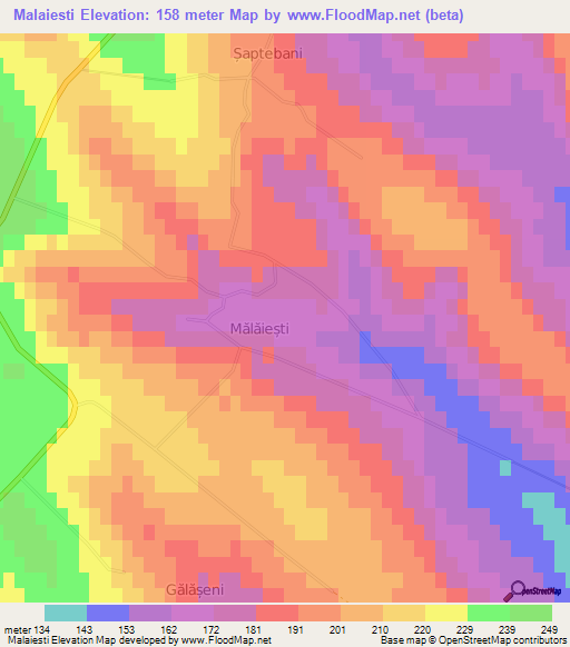 Malaiesti,Moldova Elevation Map