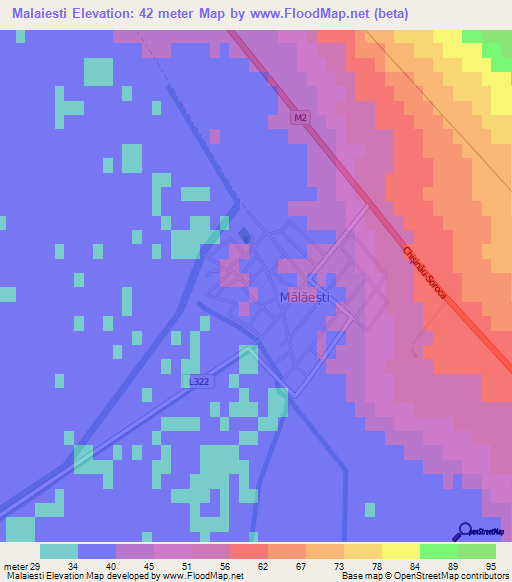 Malaiesti,Moldova Elevation Map