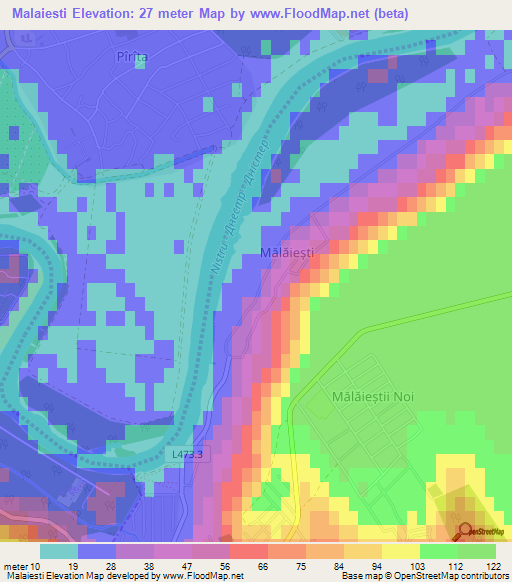 Malaiesti,Moldova Elevation Map